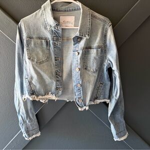 KanCan Light Blue Distressed Jean Jacket